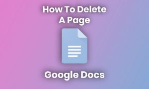 How to delete a page in google docs