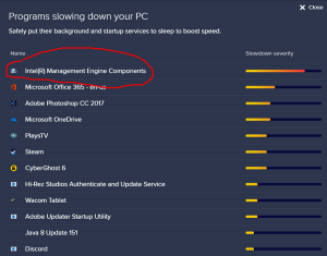 Why are intel management engine components slowing down pc