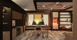 Neoclassical-inspired Ceiling Design