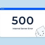 Screenshot of mobile app displaying error code 500 internal server error message on black background