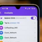Android phone WiFi settings screen showing Bebird device network connection options for ear camera pairing