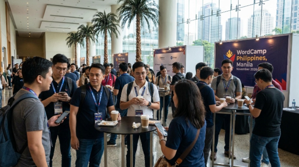 Attendees networking at WordCamp Philippines 2026 conference in Manila