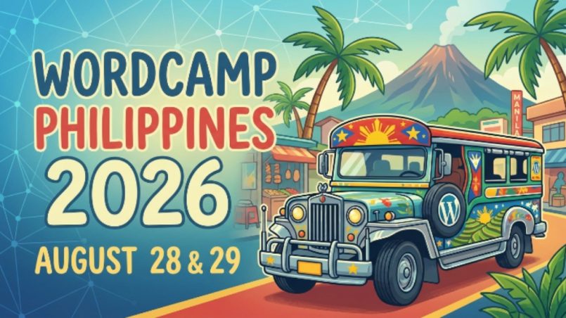 WordCamp Philippines 2026 event banner showing dates August 28 and 29